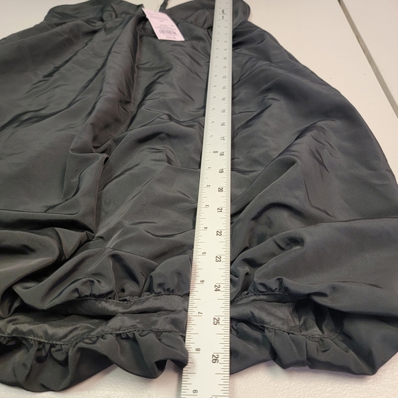 Wild Fable Women's Satin Flutter Cap Sleeve Mini Bubble Dress Black Size XS - Picture 6 of 7